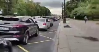 Russia's fuel shortage has reached St. Petersburg. Long lines form at gas stations.