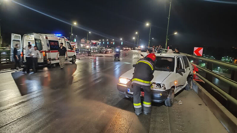 The chain accident and the fire at the Wahid bridge in Isfaya left 6 injured