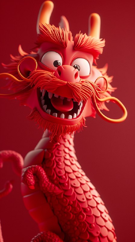 🧪一组非常适合做红包封面和龙年壁纸的图，搞怪迪士尼风格的龙，非常可爱，同时背景也很干净方便排版