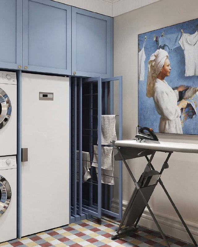 Небесно голубой дизайн постирочной Мы в МАХ | Уголок дизайна - изображение 4 - небесно, голубой, дизайн