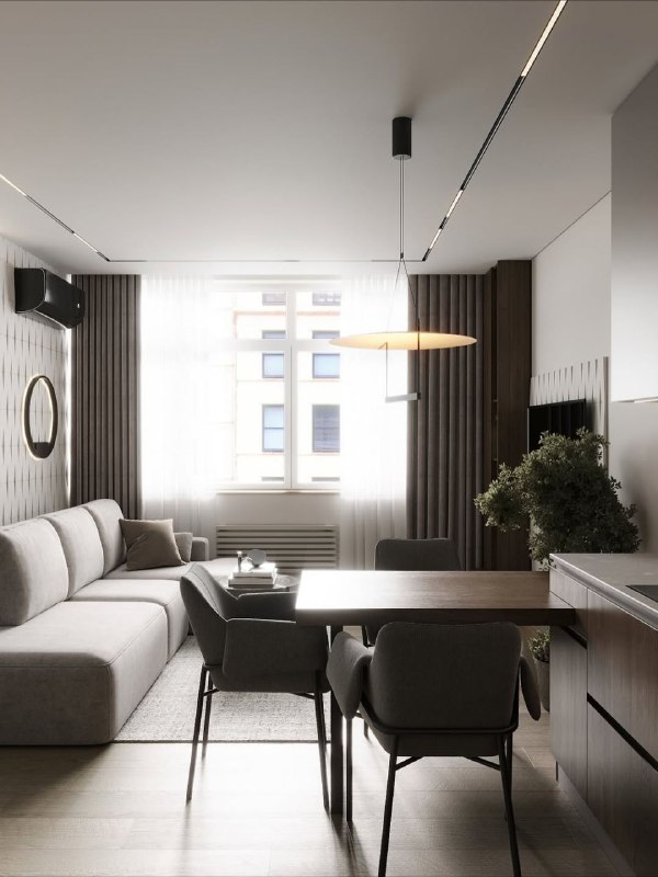 Интерьер квартиры 70 кв.м для проживания мужчины в Краснодаре Смотрите, какой базовый, но очень стильный интерьер у нас получился Кухня-гостиная - ... - изображение 6 - интерьер, квартиры, кухня