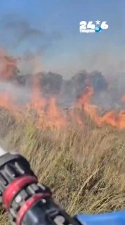 שליטה הושגה בשרפה שפרצה בשטח פתוח סמוך לעין מאהל