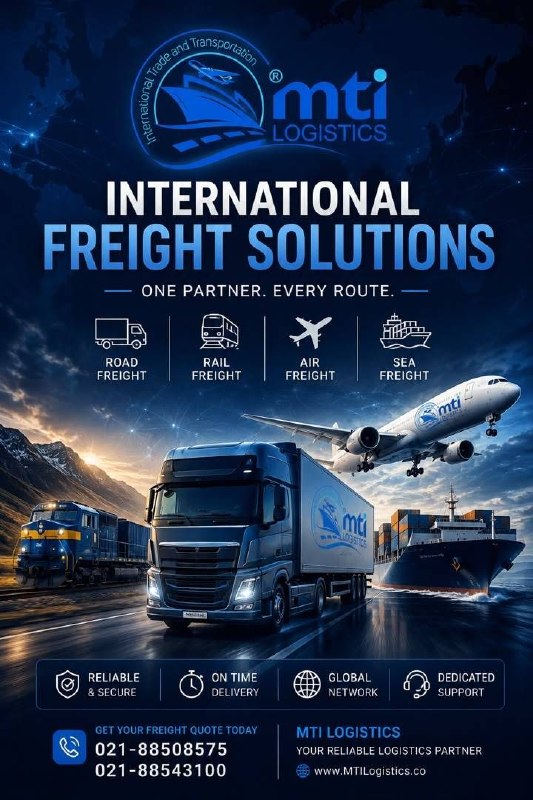 رسانه انجمن ملی صنایع پلیمر ایران | اینپیا: 🔴تبلیغات 🌍 Every Shipment Deserves the Right Solution.برای هر محموله، یک مسیر بهینه وجود دارد.در MTI Logistics با توجه ب