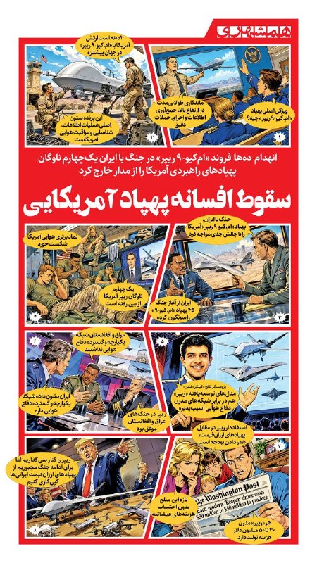 همشهری اصفهان: 📊نیروهای مسلح ایران با انهدام دهها پهپاد امکیو.۹ ریپر، به افسانه این هواگرد آمریکایی پایان دادند@hamshahri_info