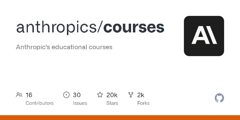 GitHub - anthropics/courses: Anthropic's educational courses