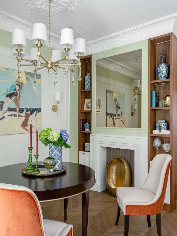 Классический интерьер в духе времени. Дизайнеры сделали ставку на свежую природную цветовую гамму с яркими акцентами и создали уютную, эстетичную а... - изображение 5 - классический, интерьер, духе