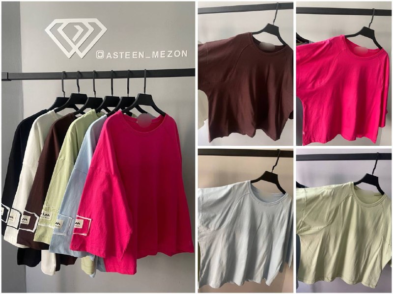 Parsian WIM: اوفلا (باکسی استین سه ربع)🧵 پارچه: پنبه 28📏 فریسایز مناسب 38 تا 48📐 عرض سینه: 70 سانت📏 قد کار: 62 سانت🎨 رنگبندی:قهوها