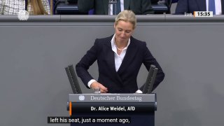 Germany's AfD leader Alice Weidel: Your chancellors' favorite exercise is to go abroad and take up the position of foreign policy chancellor whenever the desolate state of this coalition becomes too much for him. A chancellor who makes belligerent speeches in the capital of another country, i.e. Kiev, and throws German taxpayers' money out the window for new aid to Ukraine shows one thing: he is there for everyone and everything, except Germany and the interests of the Germans.