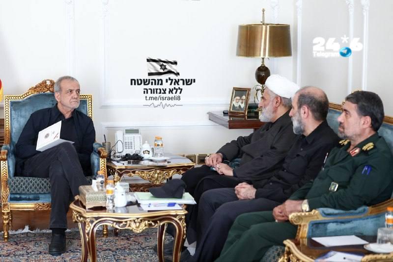 🇮🇱 נשיא איראן מסעוד פזשכיאן נפגש עם חוסין טא'אב, שמונה השבוע למפקד החדש של הבסיג'.