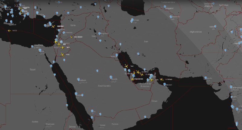 🇺🇸📡 כרגע; הטסת 9 מטוסי תדלוק של הצבא האמריקאי מעל האזור.