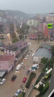 Flood damage in Istanbul People swim to save their lives.