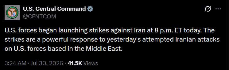 🇺🇸🇮🇷 — CENTCOM:
