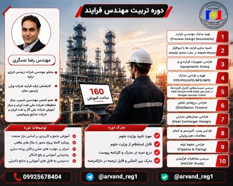 انجمن علمی انستیتو مهندسی نفت دانشگاه تهران: موسسه آموزشی آبانکو با همکاری انجمن علمی شیمی دانشگاه پیام نور مرکز آبادان برگزار میکند🔥 دوره تربیت مهندس فرایند – پلهی