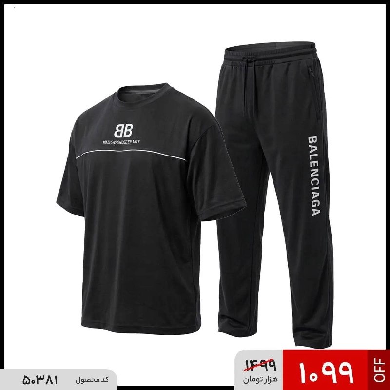 ورزش سه ✔: 🔺ست مردانه تیشرت باکسی و شلوار بالنسیاگا مشکی♦️قیمت: 1099 تومان♦️جنس: ترویرا🔴 ارسال سریع و ارزان و پرداخت درب منزلخریدآس