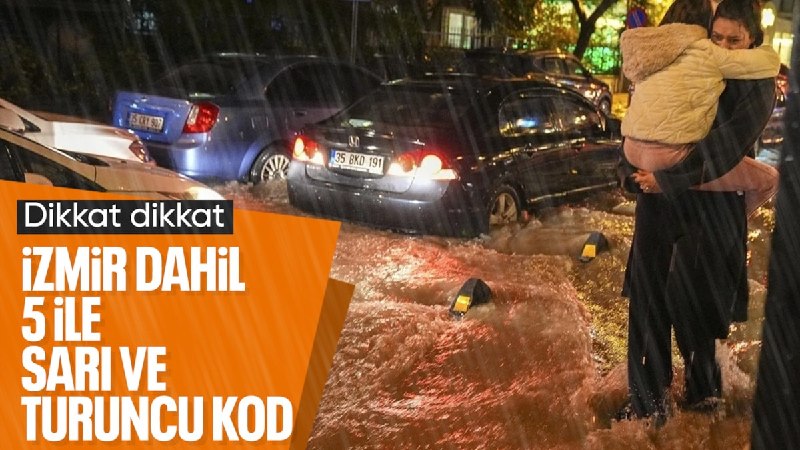 אזהרת גשם מקודדת צהוב וכתום ממטאורולוגיה עבור 5 מחוזות כולל איזמיר עבור לחדשות