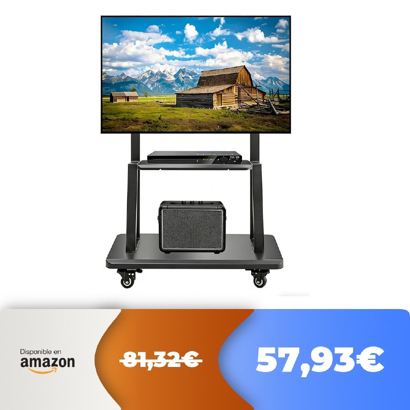 🔥 Hellsehen Soporte móvil para TV con ruedas, 32‑190,5 cm  🔥 ¡BUEN precio! ¡Míni