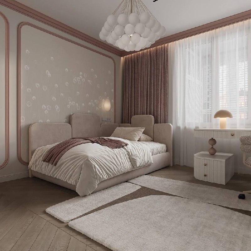 Зефирная детская для девочки в Москве. Вам нравится? Дизайнер Алёна Василевская Портфолио автора смотрите на - изображение 1 - зефирная, детская, девочки