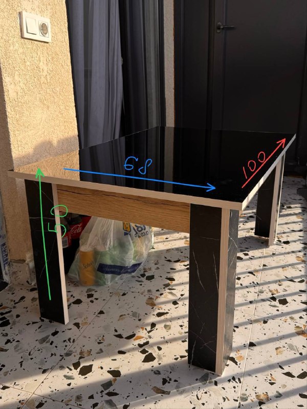 Журнальный столик, замеры на фото