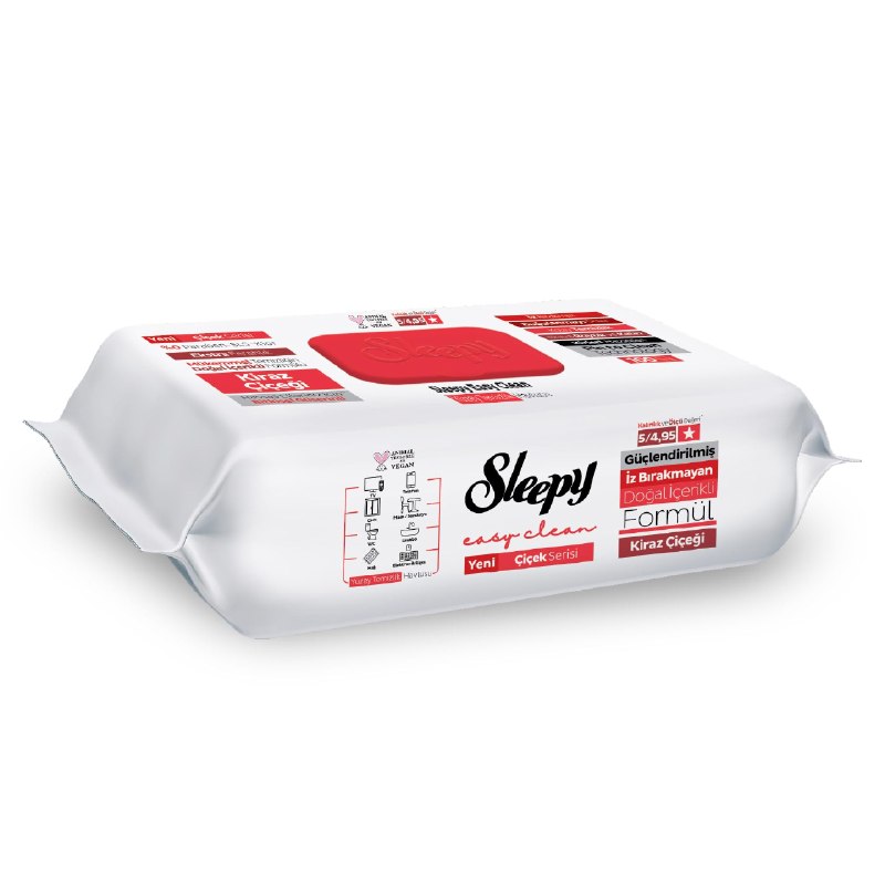 Sleepy Easy Clean Kiraz Çiçeği Yüzey Temizlik Havlusu Mendili 100 Yaprak