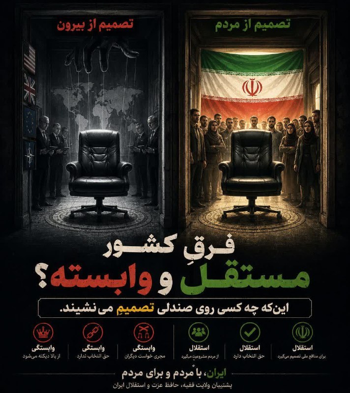 گنبد خبر: بعضی صندلیها، صندلیِ تصمیماند؛بعضیها فقط صندلیِ اجرای تصمیم دیگران.ظاهرشان یکیست.اما یکی فرمان میدهد؛ دیگری فرمان م