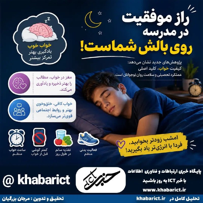 اخبار ارتباطات و فناوری: 😴 فکر میکنید راز عملکرد بهتر دانشآموزان چیست؟گوشی کمتر؟ تغذیه بهتر؟ ورزش بیشتر؟ یا شاید چیزی که معمولاً کمتر جدی گرفته
