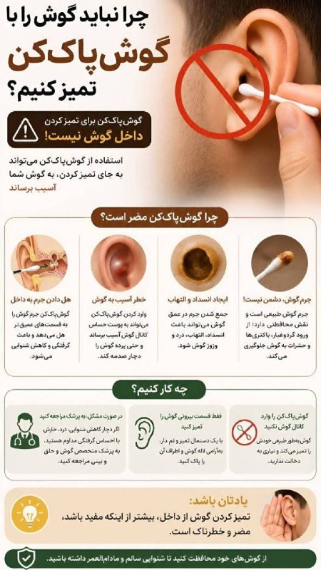 اخبار گیلان: ♦️ چرا نباید گوش را با گوش پاککن تمیز کنیم؟@akhbaregilan