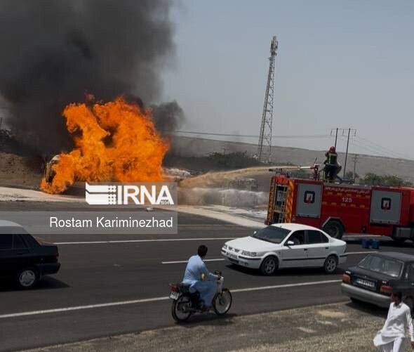 🔸 שריפת המכלית שהובילה דלק כבתה בציר חבהר-דשתיארי