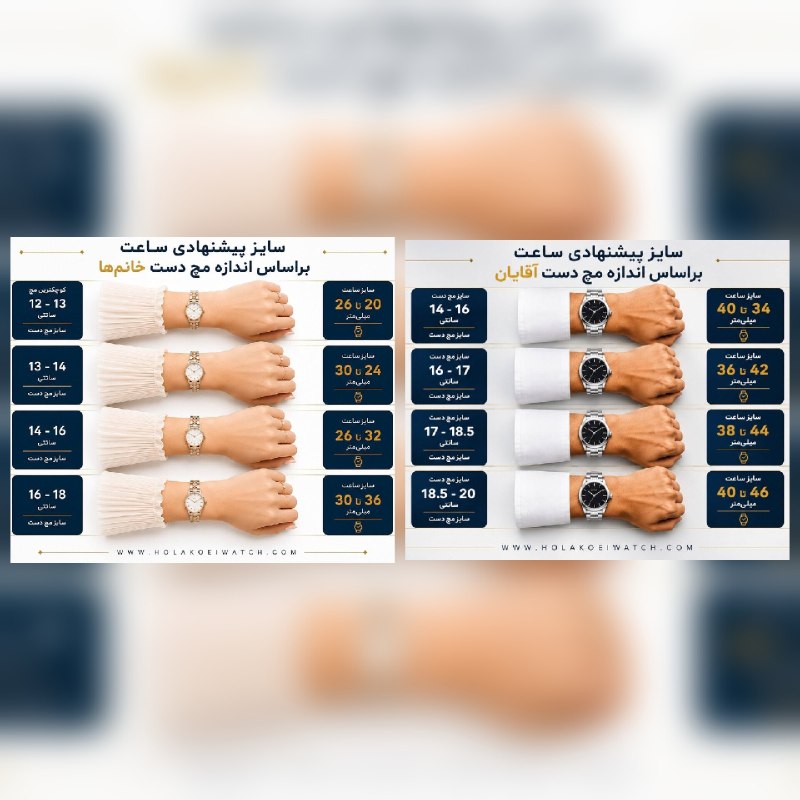 ارز دان | Arzdan: قبل از خرید ساعت، فقط به ظاهرش نگاه نکن! یکی از مهمترین نکاتی که کمتر بهش توجه میشه، تناسب سایز ساعت با مچ دست هستیک سا