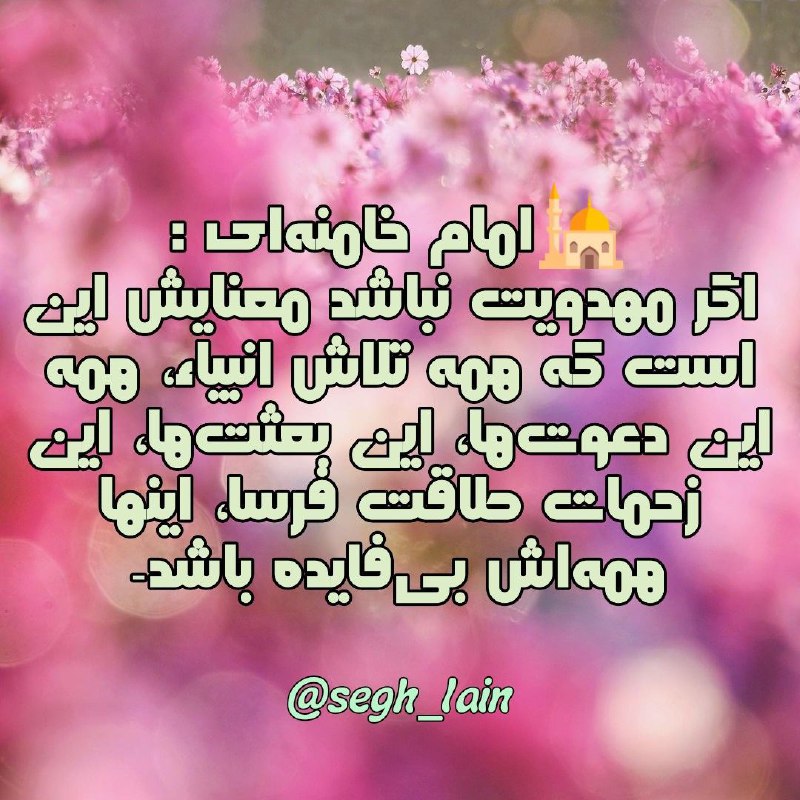 ✨کانال تَخَصُّصـــےٖ ثَقَلَین: 🕌 مهدویت اگر مهدویت نباشد معنایش این است که همه تلاش انبیاء، همه این دعوتها، این بعثتها، این زحمات طاقت فرسا، اینها هم