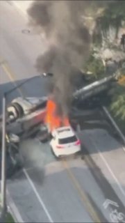 ארבעה מאושפזים לאחר קריסת עגורן במיאמי, פלורידה.