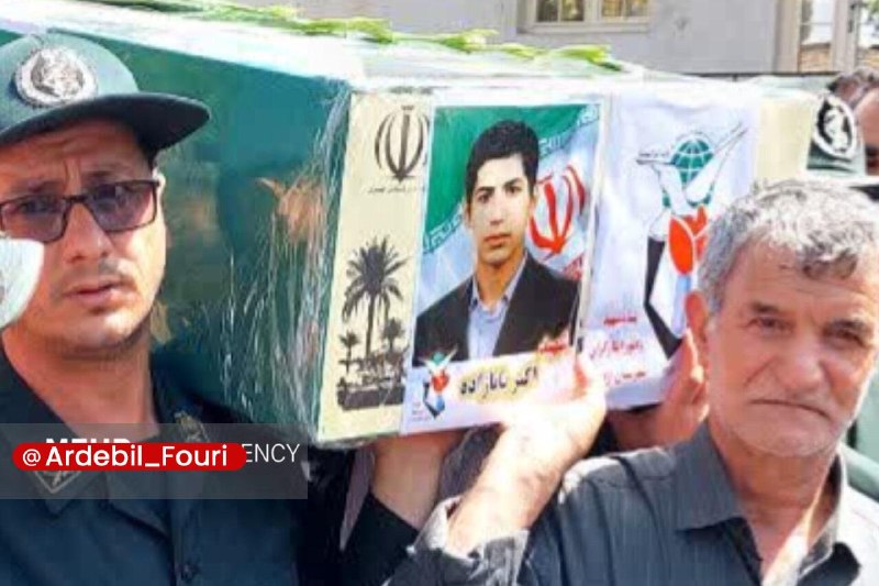 اردبیل فوری: تشییع پیکر شهید اکبر بابازاده در مشگینشهر🔹پیکر مطهر شهید والامقام اکبر بابازاده جبدرقی، از شهدای هشت سال دفاع مقدس، در