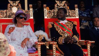 Central African dictator Jean-Bedel Bokassa & his wife Catherine during his coro...