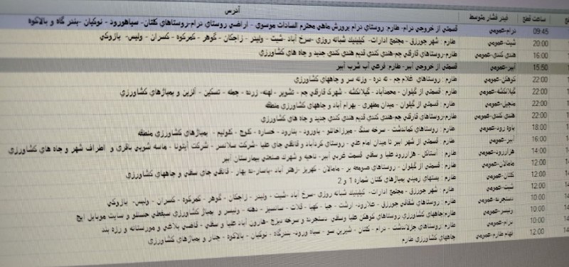 ابرار طارم: بر نامه خاموشی برق امروز ۲۷ مرداد🆔:به ما بپیوندید در👇👇👇✅پایگاه خبری ابرار طارم✅🆔@abraretarom