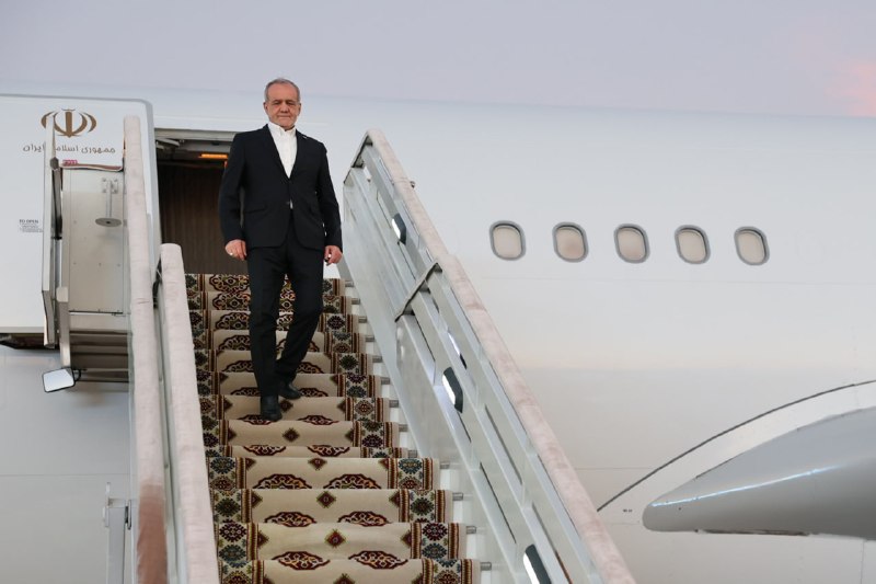The arrival of the president in the city of Turkmenbashi, Turkmenistan