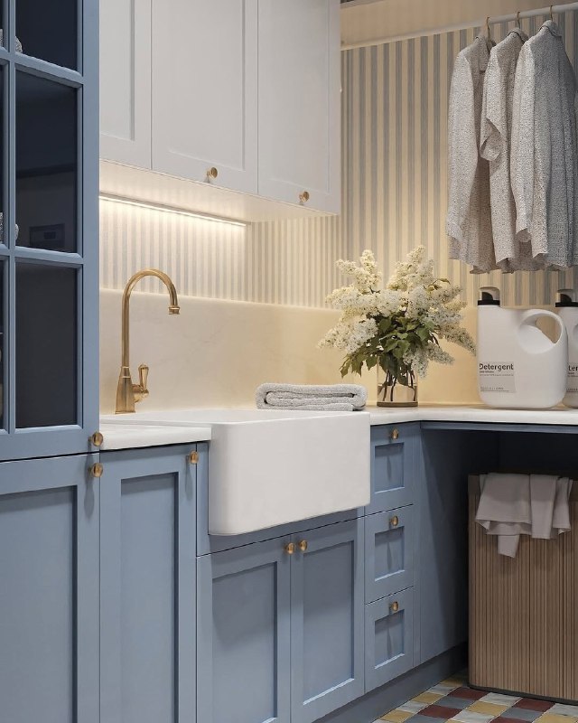 Небесно голубой дизайн постирочной Мы в МАХ | Уголок дизайна - изображение 5 - небесно, голубой, дизайн