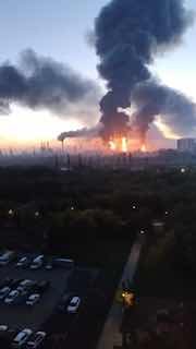 Zelensky said the Ukrainian strikes hit a key facility of the Russian oil industry and a logistics site in the Moscow region.