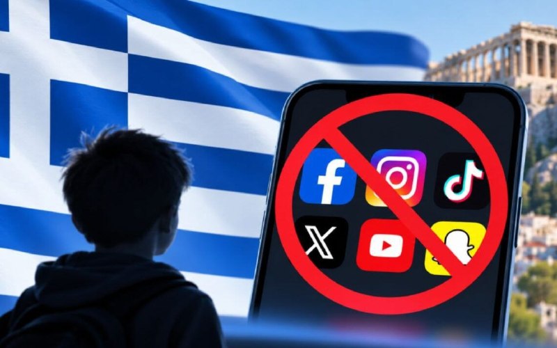 Social networks have been banned for Greek children since 2027.