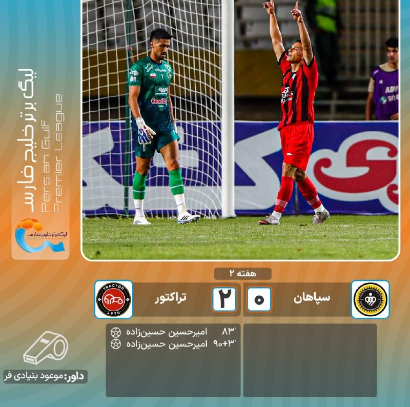 هتریک - مزدک میرزایی: ⚽️🆚⚽️پایان بازی | پیروزی تراکتور در یکی از حساس ترین دیدارهای هفته با دبل حسین زادهسپاهان 0تراکتور 2🆔@mazdak_hattrick