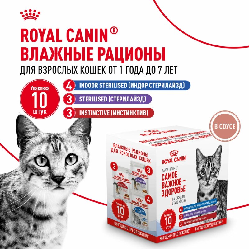 Влажный корм для кошек набор Royal Cani…