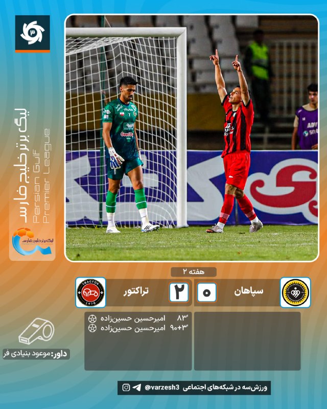 ورزش سه ✔: اشتباه جلالیوند و دبل حسینزاده! ⚽️🔴 گل دوم تراکتور توسط حسین زاده در دقیقه 90+3 سپاهان 0 - تراکتور 2 🆔 @varzesh33 امتی