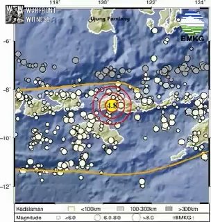 ️🇮🇩 רעידת משנה בעוצמה 4.8 פקדה 12 ק"מ דרומית-מערבית לרוטנג, מנגגרי, מזרח נוסה טנגרה, בשעה 05:18 WIB ב-15…