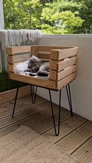 Как смастерить деревянный ящик для питомца Необычное преображение деревянного ящика в кошачий рай. своимируками Подписывайся на нас в Макс! Дизайн ... - изображение 1 - смастерить, деревянный, ящик