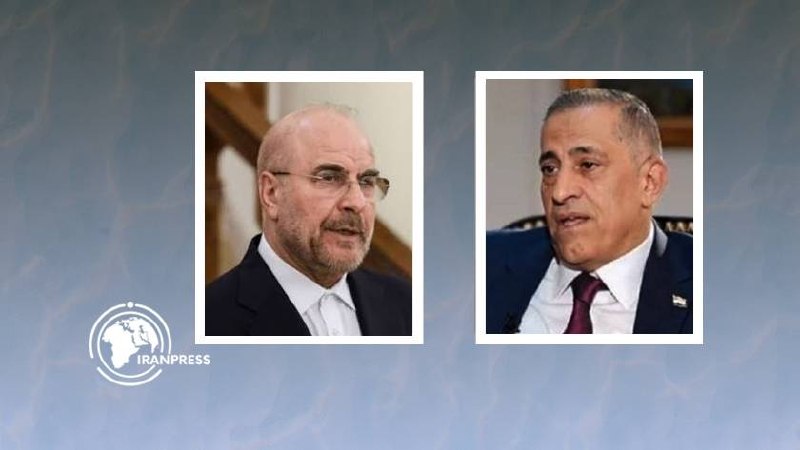 خبرگزاری بین المللی تصویری ایران پرس: 🔴 نشست رئیس مجلس شورای اسلامی با مشاور امنیت ملی عراق🔹 محمدباقر قالیباف، رئیس مجلس شورای اسلامی در دومین روز سفر هیئت پا