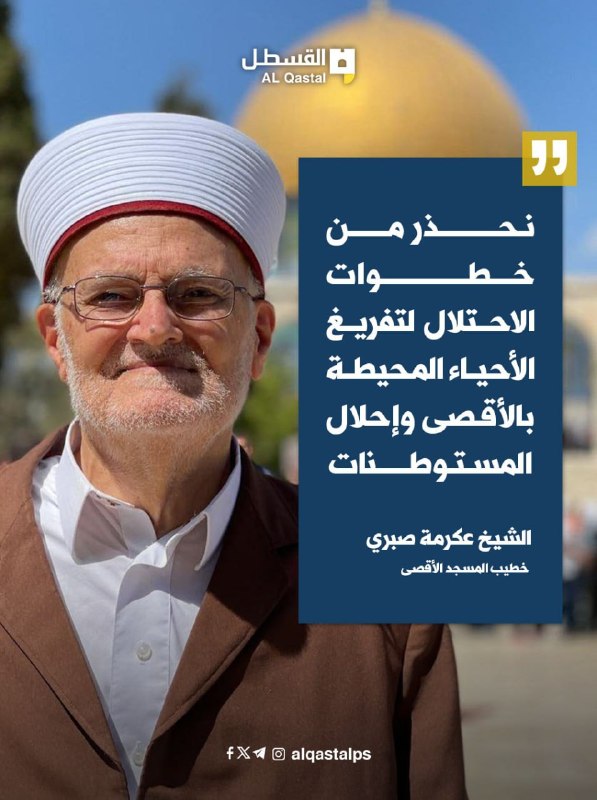 صبري يحذر من إحلال مستوطنات حول الأقصى