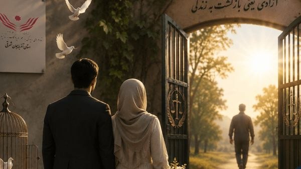 اخبار آذربایجان [ آناج ]: 🔺وقتی «بله» یک زوج تبریزی، «بله» به آزادی شد⭕️ گاهی زیباترین شروع‌ها، نه با صدای موسیقی و چراغانی، بلکه با باز شدن درِ ی