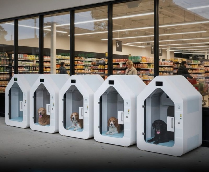 In Germany, select supermarkets have introduced a thoughtful innovation for dog owners: pet parking pads.These are modern, temperature-controlled and ventilated kennels installed near store entrances, allowing dogs to rest safely and comfortably while their owners shop inside. Developed by companies like DogSpot, the pods are designed to be secure, hygienic, and low-stress for pets. Owners can lock and unlock them conveniently via a smartphone app or a store-issued code.The system helps prevent common risks such as dogs being tied up outside in bad weather or left in hot cars. The kennels maintain a pleasant climate year-round and feature transparent panels so dogs can see their surroundings, helping to reduce anxiety.Science and facts💡