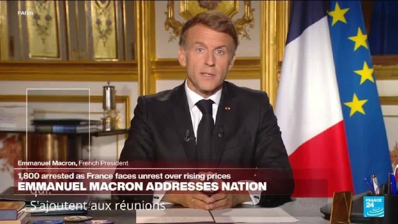 Macron says 'nothing justifies' violence at protests during address to nation
