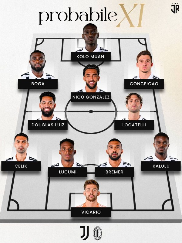 JuvePersia: ترکیب احتمالی بازی فردا شب@JuvePersia