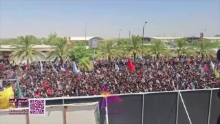 הארון המכובד של המנהיג עלי ח'אמנאי שנהרג (רצ') מגיע לכניסות כרבלא הקדושה. "חוסיין הוא דרכנו. קומו למען אללה…