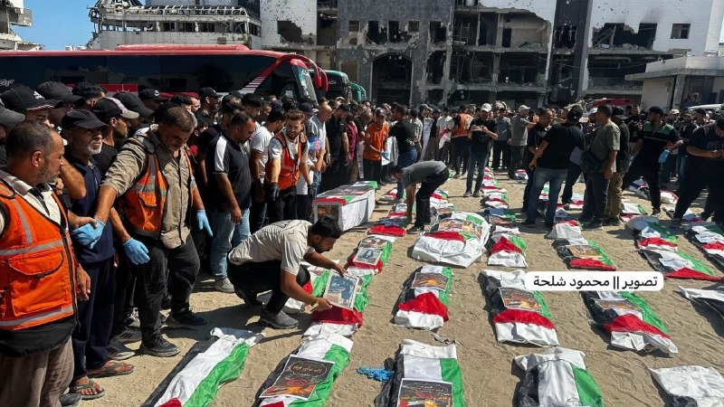 مرکز اطلاعرسانی فلسطین: 🔴تشییع پیکر ۵۰ شهید فلسطینی در مجتمع پزشکی شفا در غزهمراسم تشییع پیکر ۵۰ شهید فلسطینی در مجتمع پزشکی «شفا» در شهر غزه بر